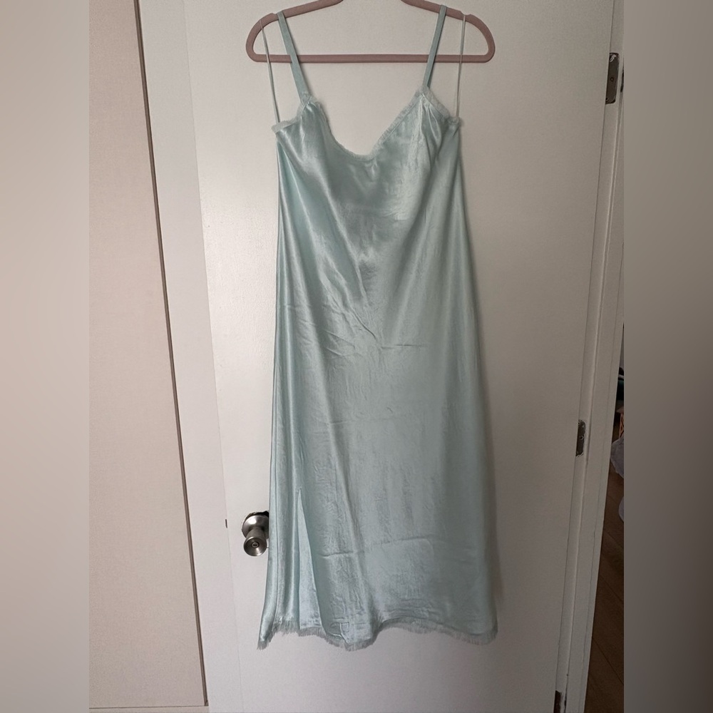 Vince Light Blue Satin Dress